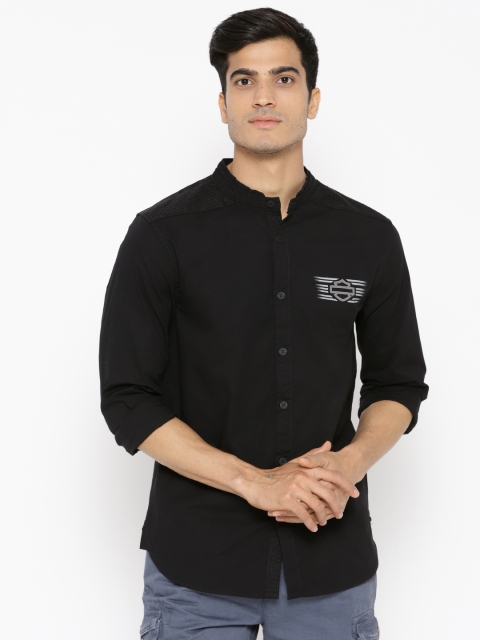 

Harley-Davidson Men Black Slim Fit Solid Casual Shirt