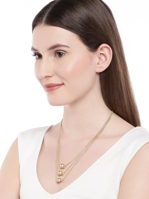 

Pipa Bella Gold-Plated Brass Necklace with Gold Swarovski Pearls