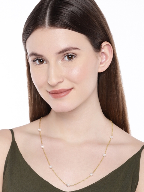 

Pipa Bella Gold-Plated Brass Necklace with White Swarovski Pearls