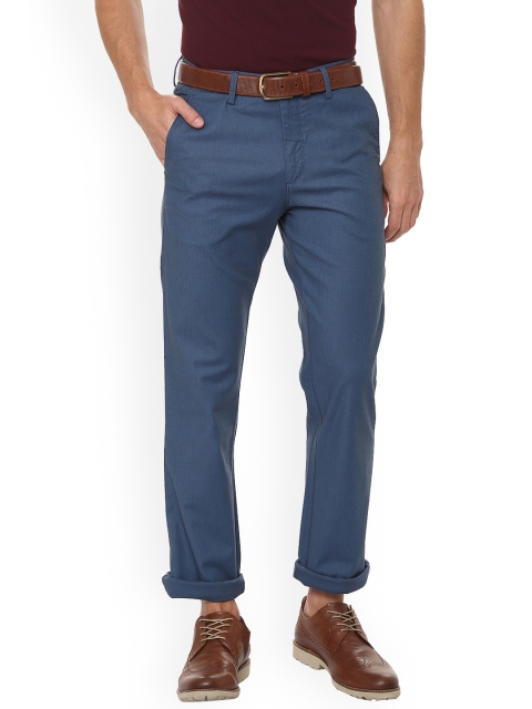 

Allen Solly Men Blue Regular Fit Self Design Regular Trousers