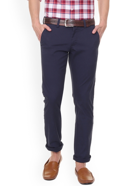 

Allen Solly Men Navy Blue Slim Fit Solid Chinos