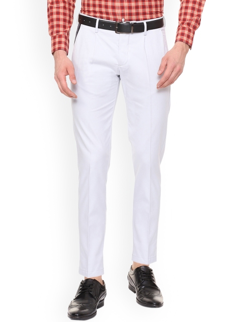

Allen Solly Men White Slim Fit Solid Formal Trousers