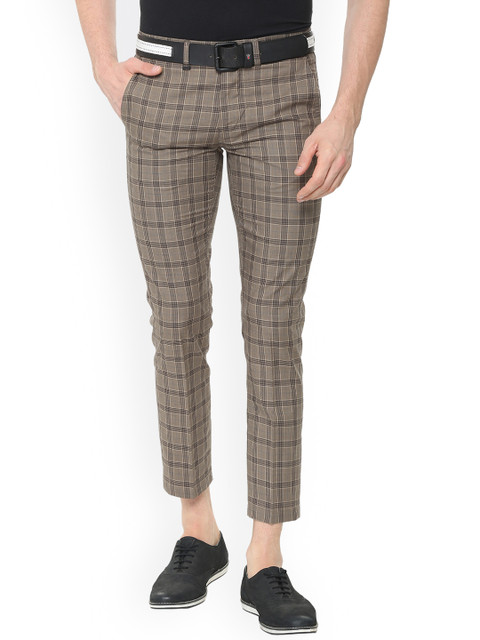

Van Heusen Sport Men Brown Slim Fit Checked Regular Trousers