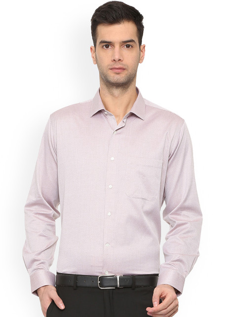 

Van Heusen Men Beige Regular Fit Self Design Formal Shirt