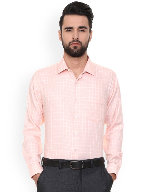 

Van Heusen Men Pink Regular Fit Checked Formal Shirt