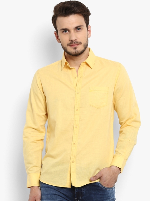 

Mufti Men Yellow Slim Fit Solid Casual Shirt