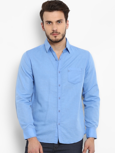 

Mufti Men Blue Slim Fit Solid Casual Shirt