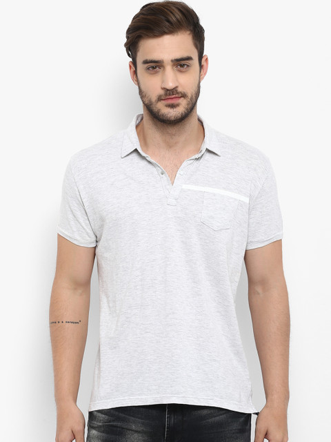 

Mufti Men Grey Solid Polo Collar T-shirt