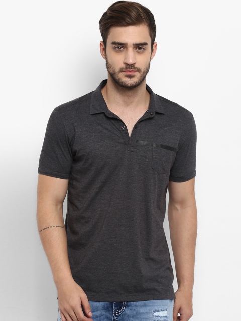 

Mufti Men Black Solid Polo Collar T-shirt