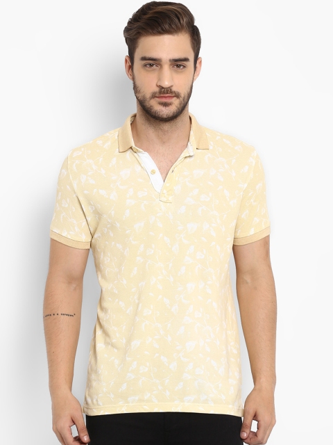 

Mufti Men Yellow Printed Polo Collar T-shirt