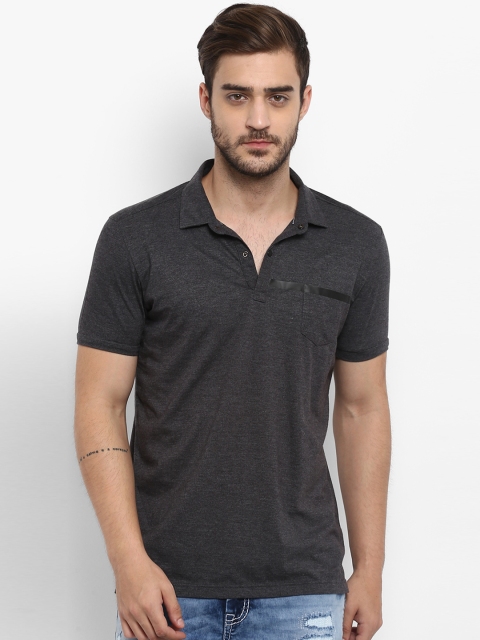 

Mufti Men Black Solid Polo Collar T-shirt