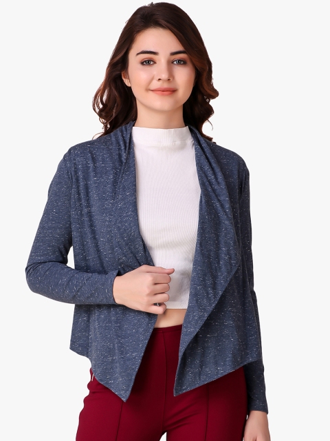 

Texco Women Navy Blue Solid Open Front Shrug
