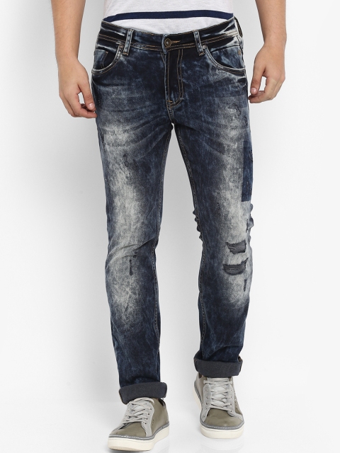 

Mufti Men Navy Blue Skinny Fit Mid-Rise Mildly Distressed Stretchable Jeans