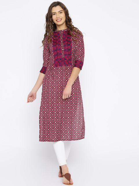 

Vishudh Magenta & Off-White Printed Kurta