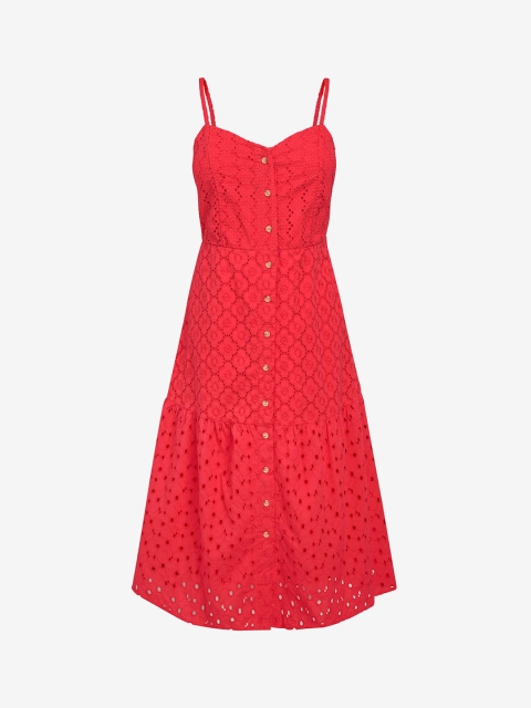 

next Women Pink Self Design Fit and Flare Dress