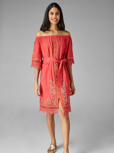 

next Women Orange Printed A-Line Dress
