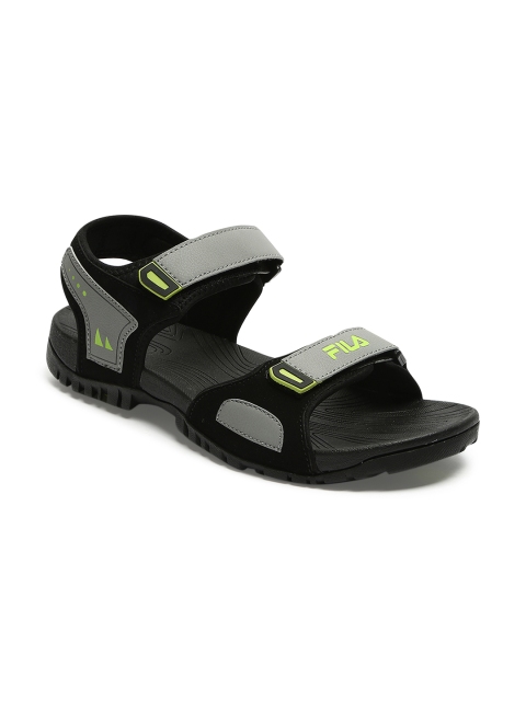 

FILA Men Grey & Fluorescent Green Sports Sandals