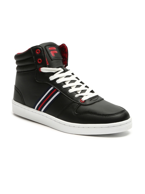 

FILA Men Black GERARDO Striped Mid-Top Sneakers