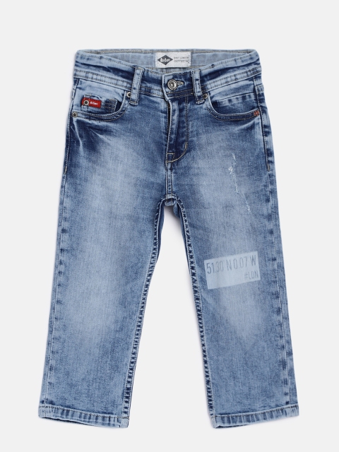 

Lee Cooper Boys Blue Slim Fit Mid-Rise Low Distress Stretchable Jeans