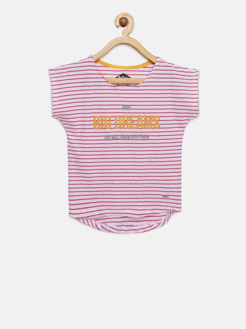 

Lee Cooper Girls Pink & White Striped Top