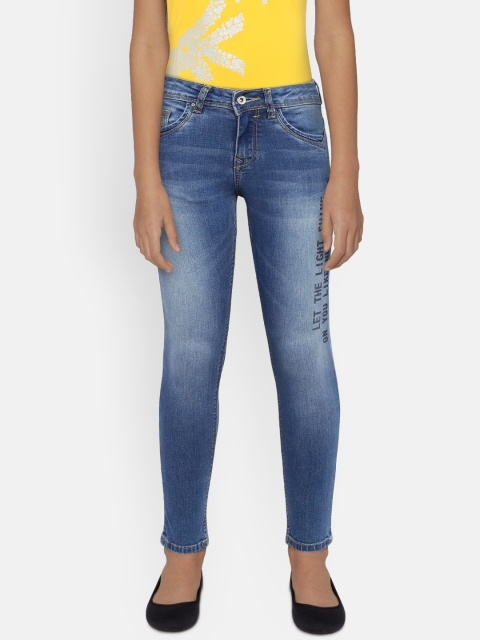 

Lee Cooper Girls Blue Slim Fit Mid-Rise Clean Look Jeans