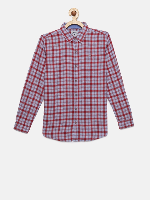 

Lee Cooper Boys Red & Grey Slim Fit Checked Casual Shirt