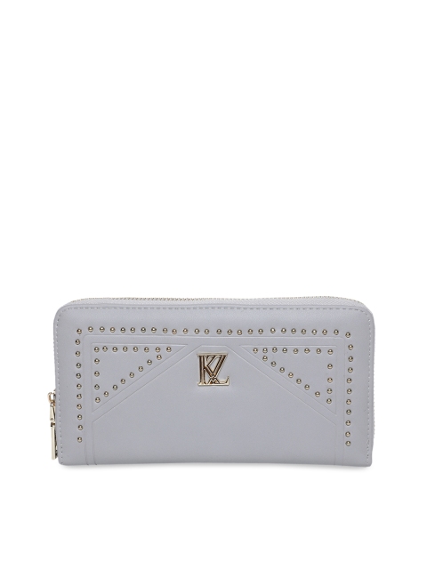 

Kazo Women Grey Embellished Leather Zip Around Wallet