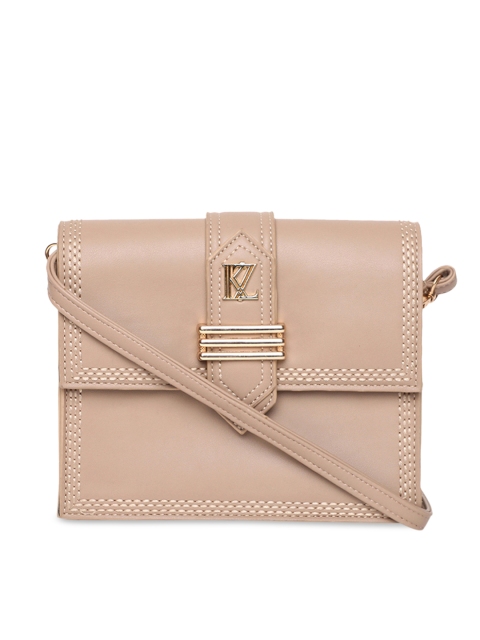

Kazo Beige Solid Leather Sling Bag