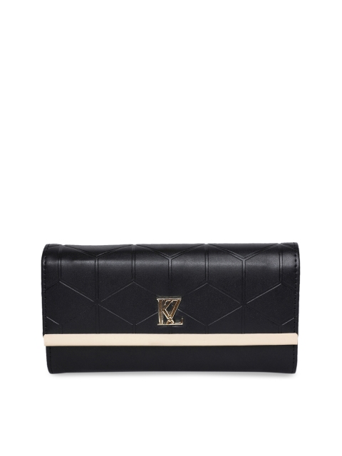 

Kazo Women Black Textured Three Fold Wallet