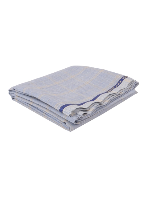 

Raymond Men Blue & Yellow Checked Trouser Clothing Fabric, Grey