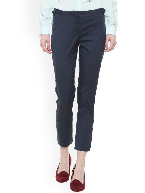 

Allen Solly Woman Navy Blue Regular Fit Solid Formal Trousers