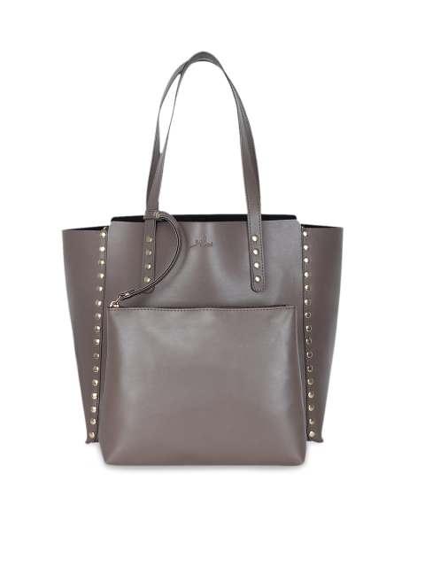

yelloe Women Brown Solid Tote Bag