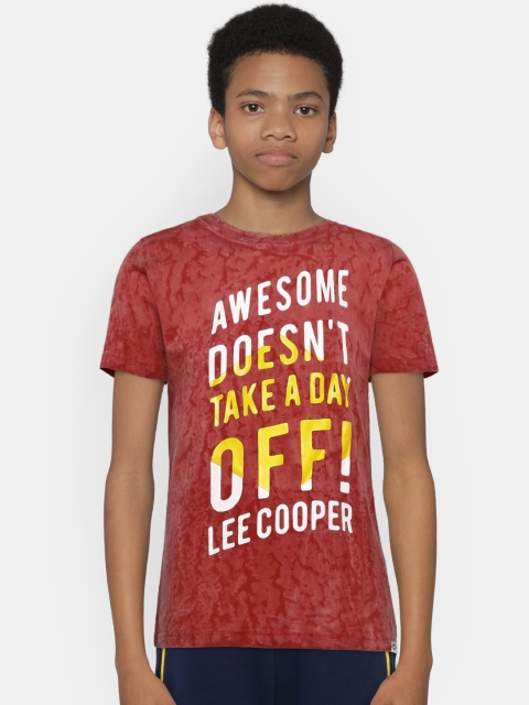 

Lee Cooper Boys Red Printed Round Neck T-shirt
