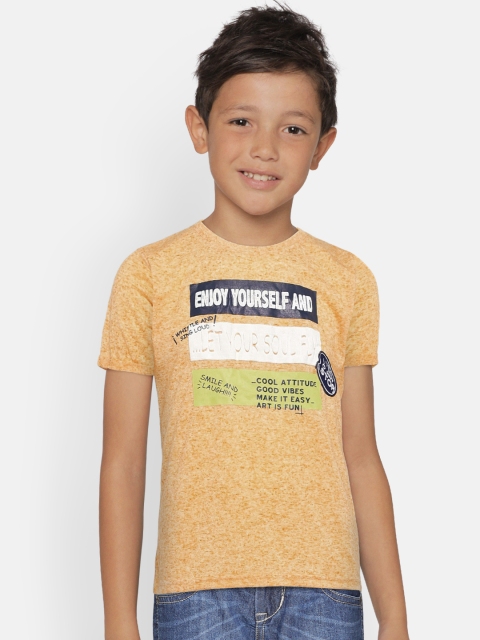 

Lee Cooper Boys Orange Printed Round Neck T-shirt