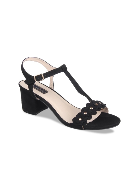 

Flat n Heels Women Black Solid Suede Sandals