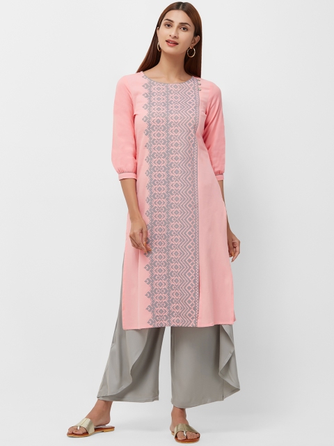

Naari Women Pink Solid A-Line Kurta