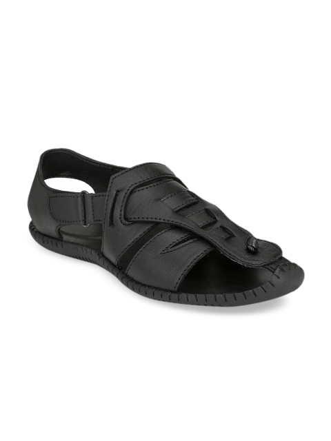 

El Paso Men Black Leather Sandals