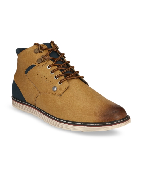

El Paso Men Tan Brown Flat Boots