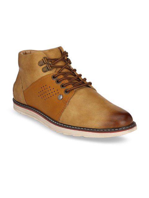 

El Paso Men Tan Brown Flat Boots
