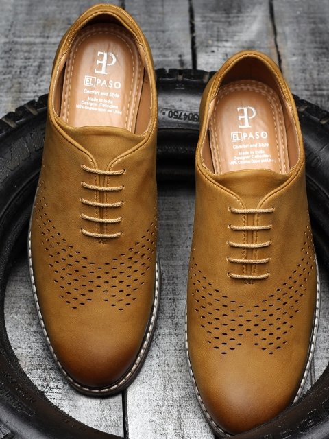 

El Paso Men Tan Brown Oxfords