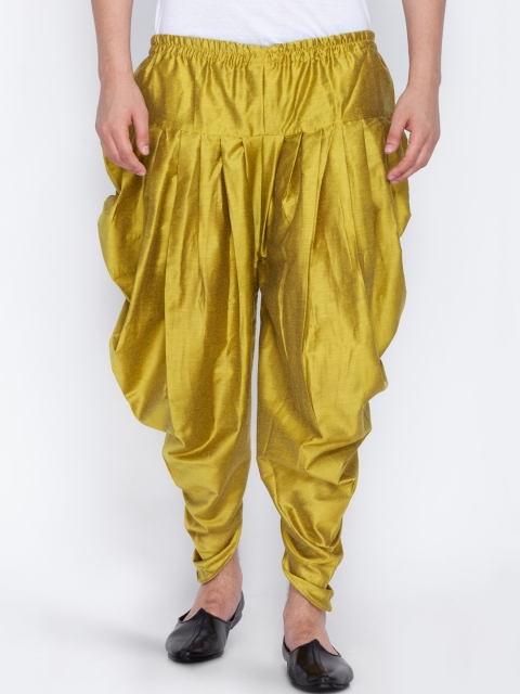 

VASTRAMAY Men Gold-Coloured Solid Dhoti Pants