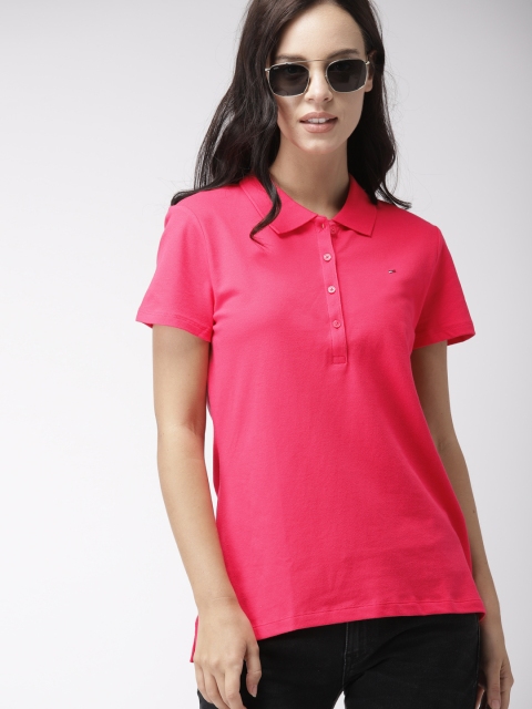 

Tommy Hilfiger Women Pink Solid Polo T-shirt