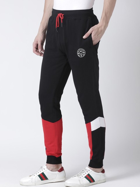 

Club York Men Black & Red Colourblocked Slim Fit Joggers