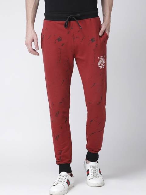 

Club York Men Red Abstract Slim Fit Joggers