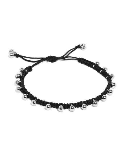 

Ayesha Black & Silver -Toned Solid Anklet