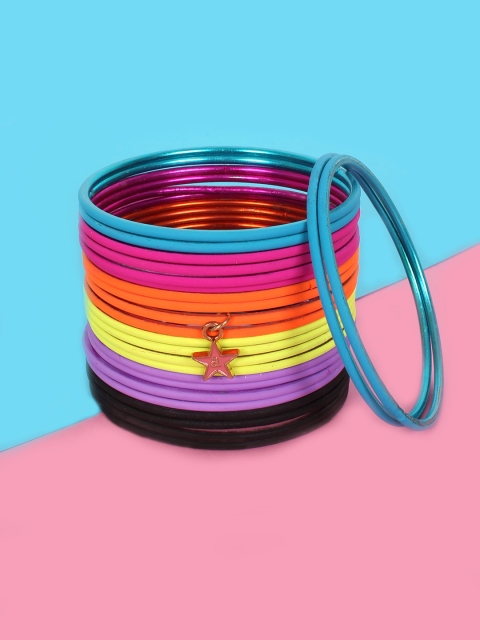 

Ayesha Set of 24 Multicolored Neon Shade Bangles, Multi
