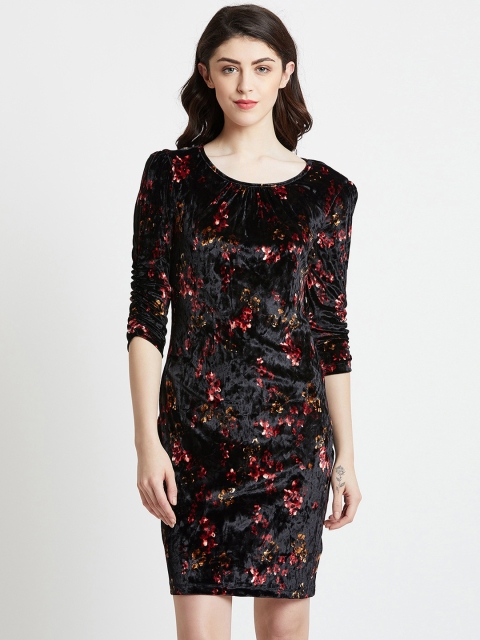 

COVER STORY Women Black Printed Sheath Dress