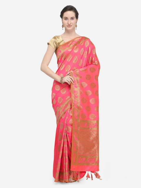 

Pisara Pink Silk Cotton Woven Design Banarasi Saree