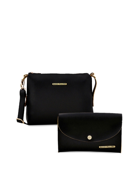 

Bagsy Malone Set of 2 Black Solid Sling Bags