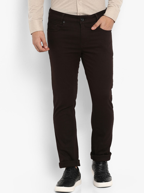 

Mufti Men Brown Slim Fit Solid Regular Trousers